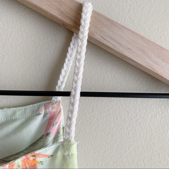 BCBGeneration • Tropical Print Sheer Overlay Top in Green and Orange, Size‎ XS - Picture 4 of 14